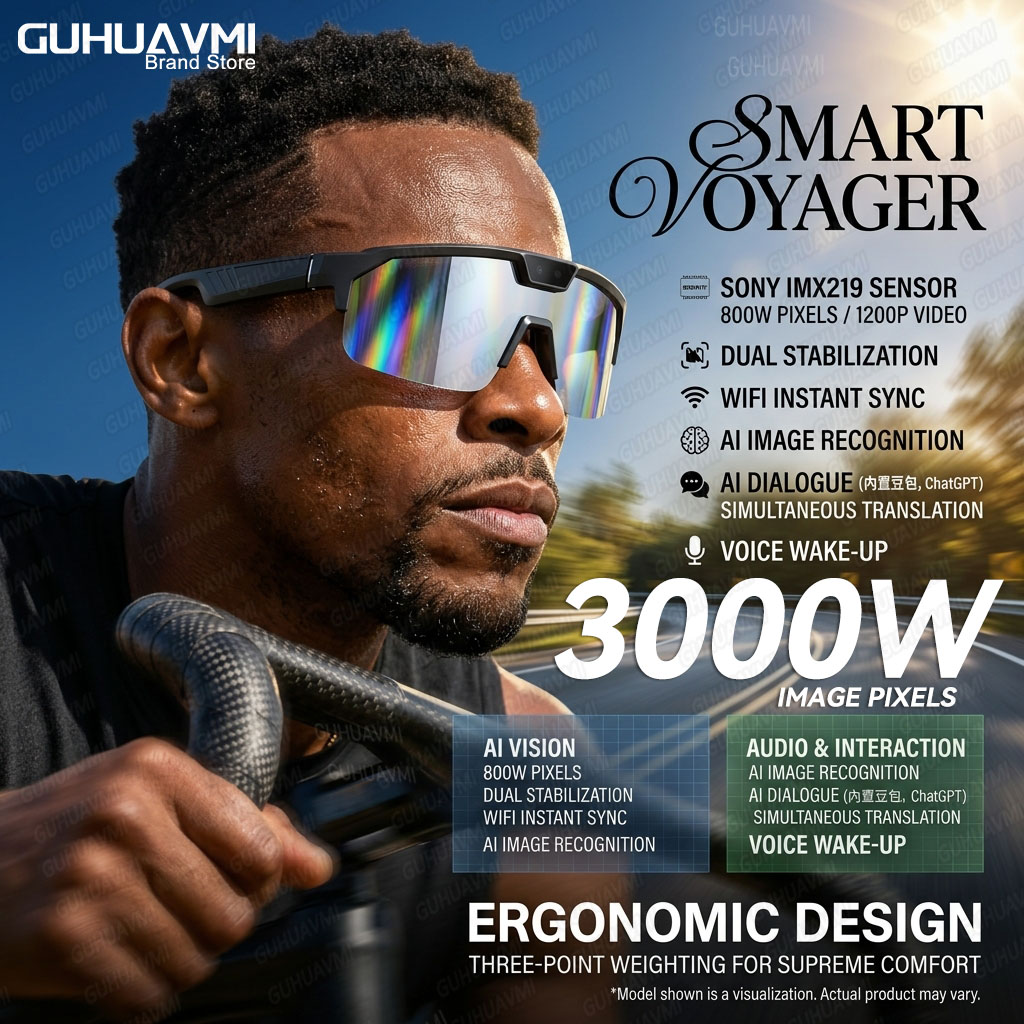 Audio Music Voice - Photochromic Smart Glasses 1200P HD Camera