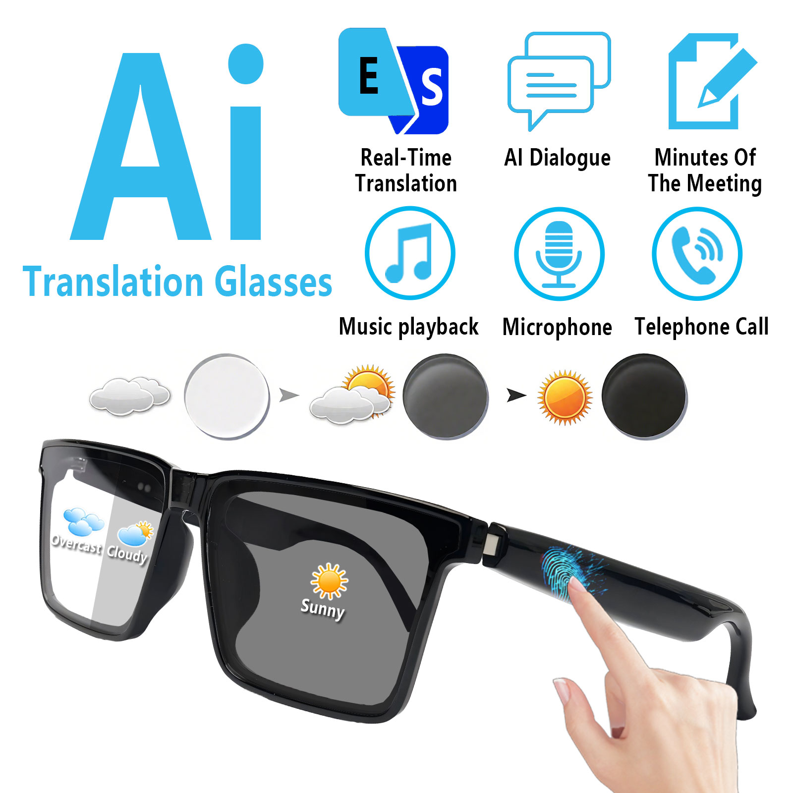 Audio Music Voice - Smart Audio Glasses with Real-Time Translation