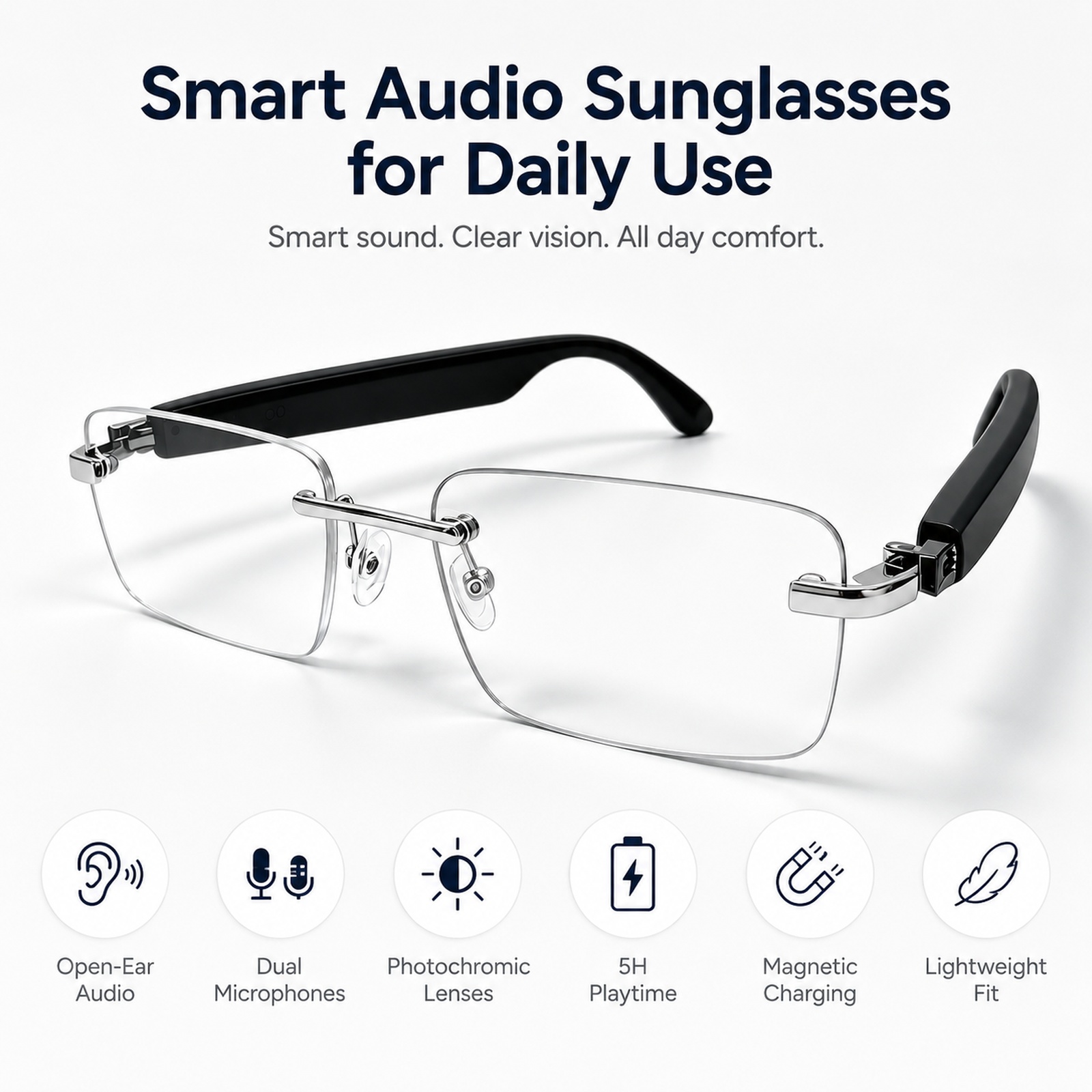 Bluetooth Smart Sunglasses, Ph - Audio Music Voice recension och pris