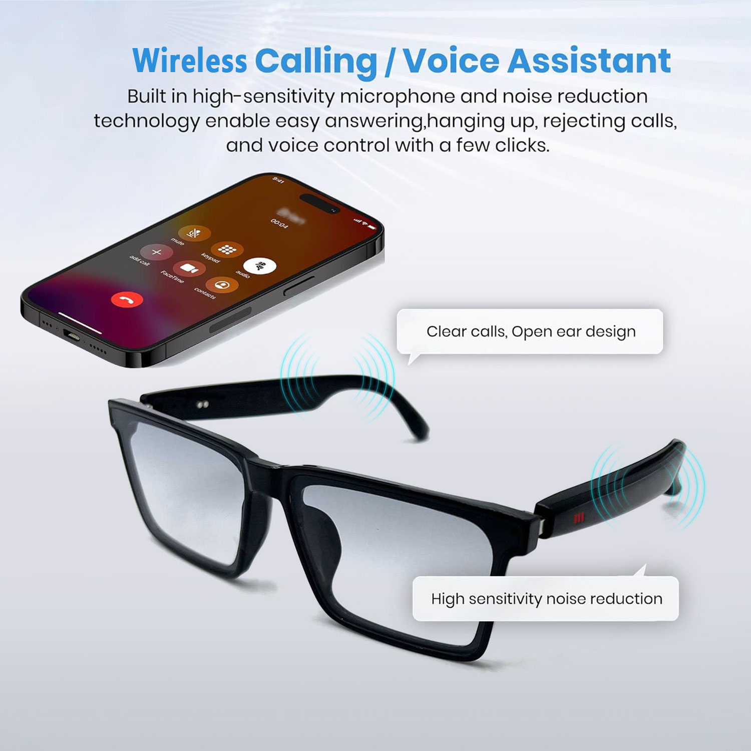 Smart Audio Glasses with Real- - Audio Music Voice recension och pris