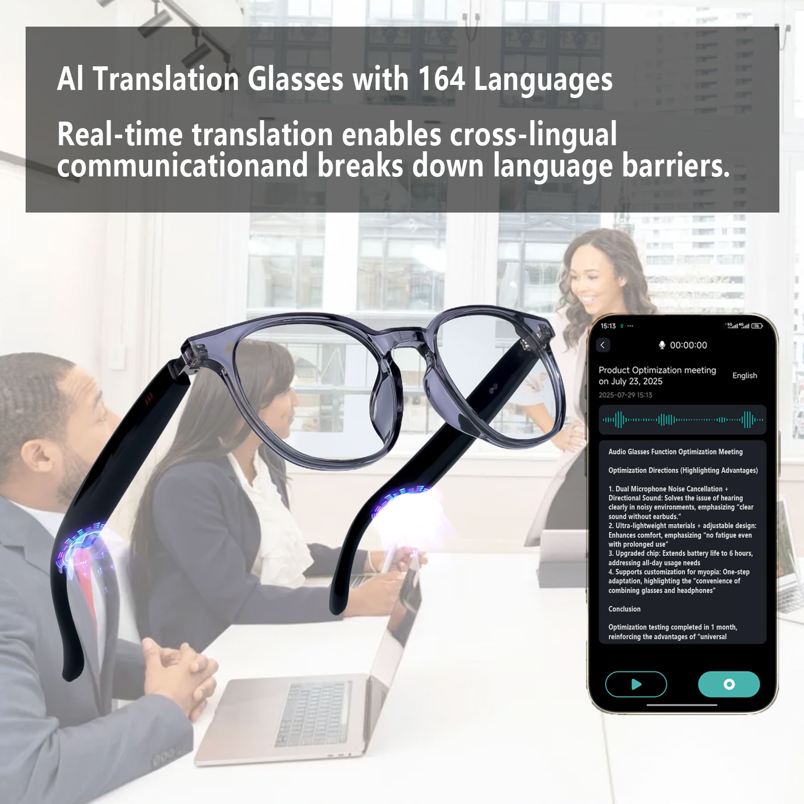 Smart Audio Glasses, Real-Time - Audio Music Voice recension och pris