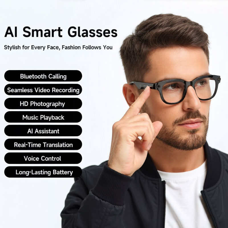 FLAUNT AI Smart Glasses 4K Cam - Audio Music Recording recension och pris