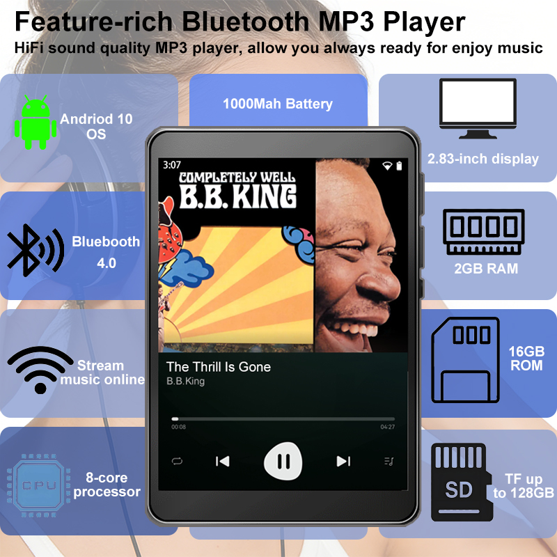 WiFi MP3 Player Andriod 10 Spo - Download Audio Music Player recension och pris